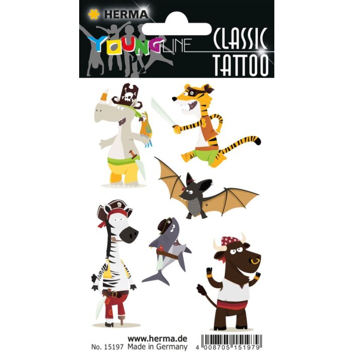 Herma FASHIONLine CLASSIC Tattoo Color Animales Piratas