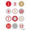 Herma DECOR pegatinas Calendario de Adviento 1-24, rojo Ø 2 cm