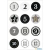 Pegatinas Herma DECOR Calendario de Adviento 1-24, gofrado dorado negro
