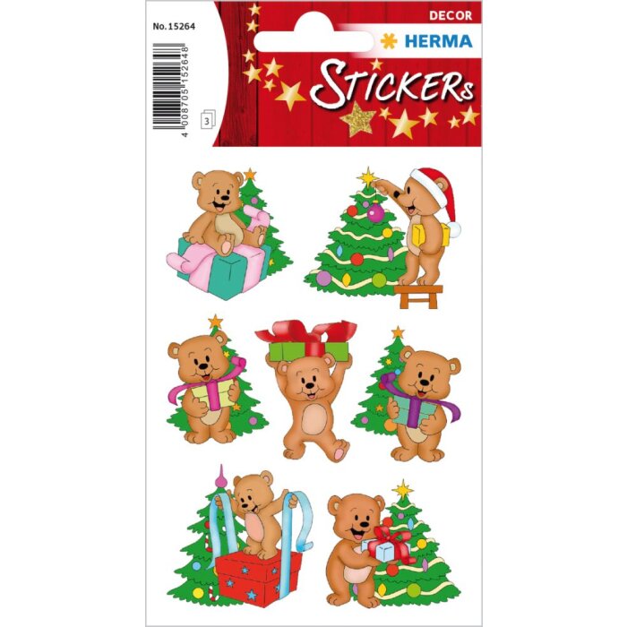 Herma DECOR Pegatinas Navidad Osos