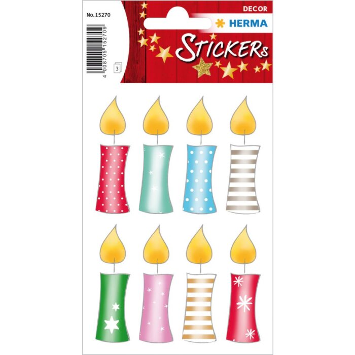 Herma DECOR Pegatinas Velas de Navidad