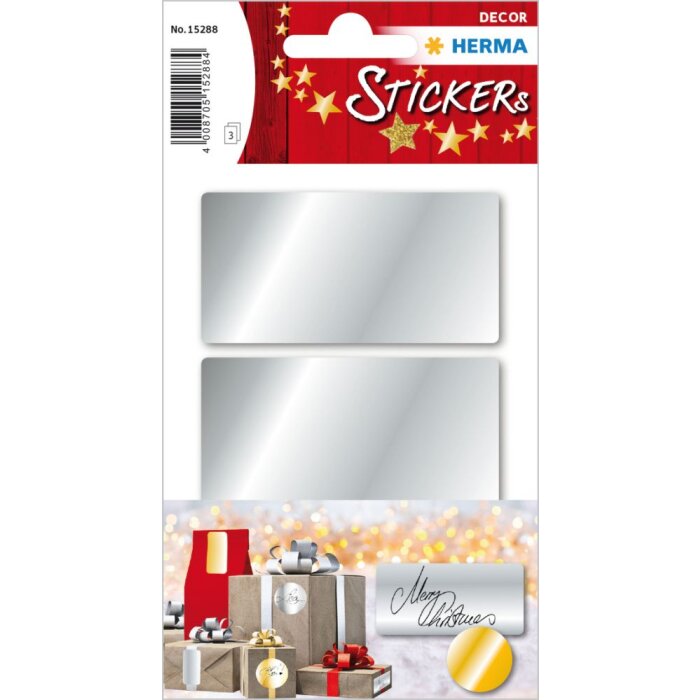 Etiquetas plateadas Herma DECOR 34 x 67 mm 9 unid.