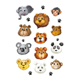 Herma MAGIC Pegatinas Caras de Animales, Piedra