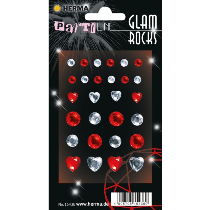 Herma FASHIONLine Glam Rocks Diamantes Rojo y Plata