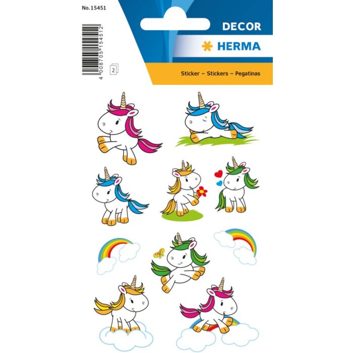 Herma DECOR pegatina bebé unicornio, brillo