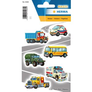 Pegatina Herma MAGIC Funny Cars, papel de aluminio