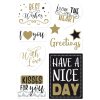 Herma HOME Sticker Pegatina Regalo HOME Best Wishes, gofrado dorado