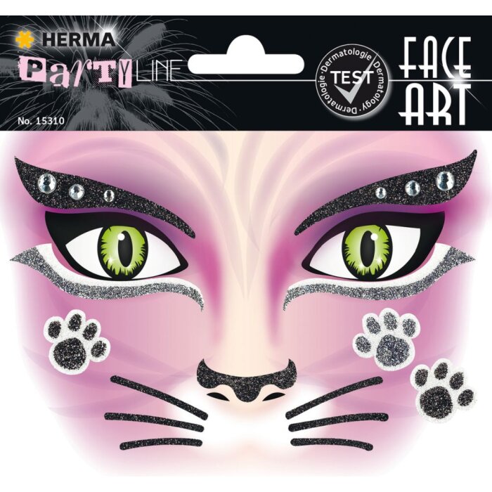 Pegatina Herma FASHIONLine Face Art Gato Rosa