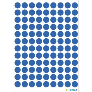 Etiquetas multiuso azul Ø 8 mm papel redondo mate...