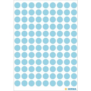 Etiquetas multiuso azul Ø 8 mm papel redondo mate...