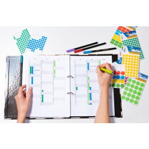 Etiquetas multiuso azul Ø 8 mm papel redondo mate 540 unid.