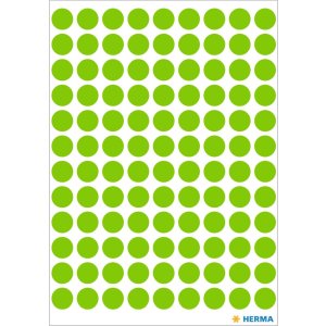 Etiquetas multiuso verde Ø 8 mm papel redondo mate...