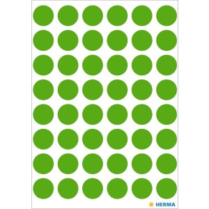 Etiquetas multiuso verde Ø 12 mm papel redondo...