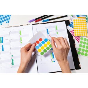 Etiquetas multiuso blancas Ø 12 mm papel redondo mate 240 unid.