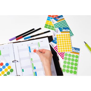 Etiquetas multiuso blancas Ø 12 mm papel redondo mate 240 unid.