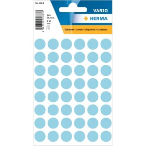 Etiquetas multiuso azul Ø 12 mm papel redondo mate...