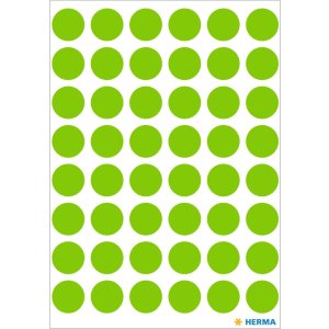 Etiquetas multiuso verde Ø 12 mm papel redondo...