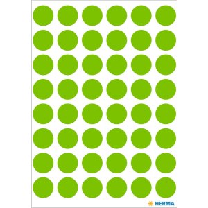 Etiquetas multiuso verde Ø 12 mm papel redondo mate 240 unid.