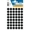 Etiquetas multiuso negras Ø 12 mm papel redondo mate 240 unid.