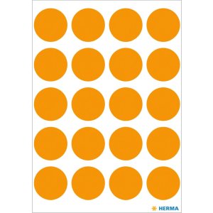 Etiquetas multiuso naranja Ø 19 mm papel redondo...