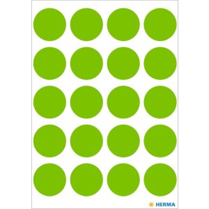 Etiquetas multiuso verde Ø 19 mm papel redondo...