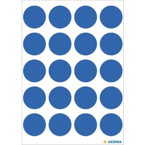 Etiquetas multiuso azul Ø 19 mm papel redondo mate...