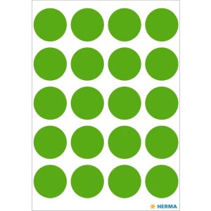 Etiquetas multiuso verde Ø 19 mm papel redondo...