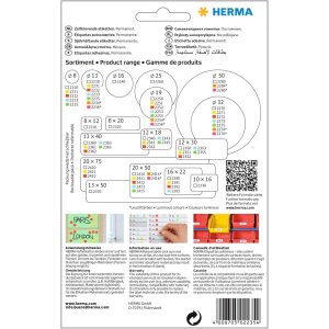 Etiquetas multiuso verde Ø 13 mm papel redondo mate 2464 unid.