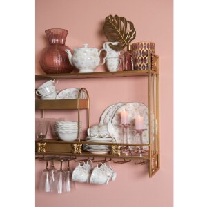 Clayre & Eef TWFBO Tazón Sopa Ø 15 cm Flores de Porcelana Multicolor Redondo