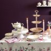 Clayre & Eef TWFBO Tazón Sopa Ø 15 cm Flores de Porcelana Multicolor Redondo