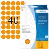 Etiquetas multiuso naranja brillante Ø 19 mm papel redondo mate 960 unid.
