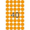 Etiquetas multiuso naranja brillante Ø 19 mm papel redondo mate 960 unid.