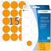 Etiquetas multiuso naranja brillante Ø 32 mm papel redondo mate 360 unid.