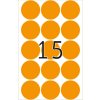 Etiquetas multiuso naranja brillante Ø 32 mm papel redondo mate 360 unid.