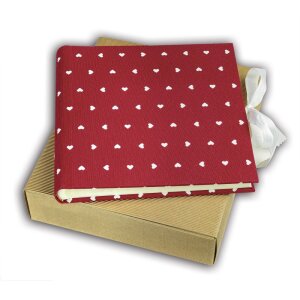 ZEP Álbum de Fotos Deluxe rojo 25x25 cm 60 páginas blancas corazones
