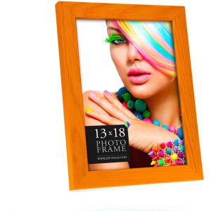Marco de madera México 20x30 cm naranja