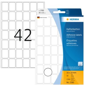 Etiquetas multiuso blancas 16x22 mm papel mate 1344 unid.