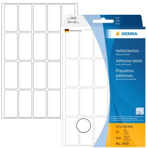 Etiquetas multiuso blancas 19x40 mm papel mate 640 unid.