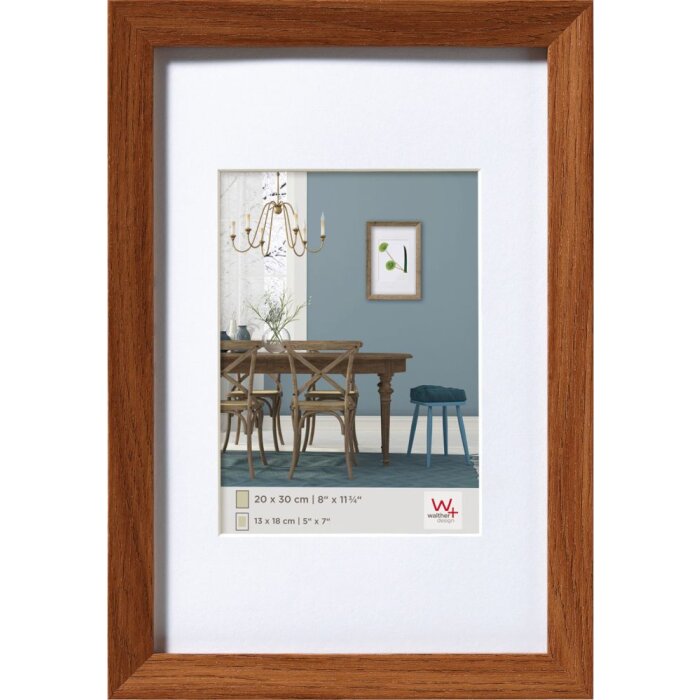Marco de Madera Walther Fiorito 10x15 cm Roble Oscuro con Passepartout 7x10 cm
