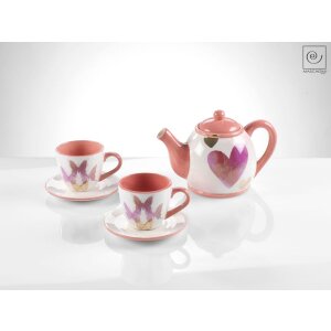 20CA1019 Mascagni Juego de 2 tazas de café rosa