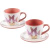 20CA1019 Mascagni Juego de 2 tazas de café rosa