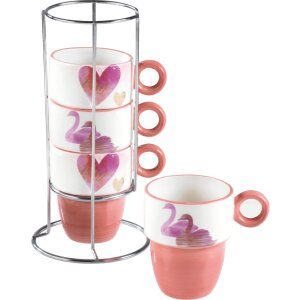 20CA1020 Mascagni 4 tazas - juego rosa