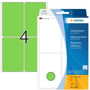 Etiquetas multiuso verde 52x82 mm papel mate 128 unid.