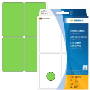 Etiquetas multiuso verde 52x82 mm papel mate 128 unid.