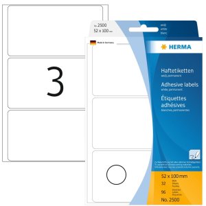 Etiquetas multiuso blancas 52x100 mm papel mate 96 unid.