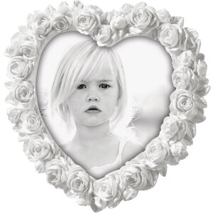 A464 Marco de fotos corazón 10x10 cm blanco