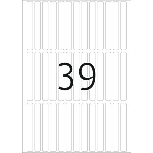 Etiquetas multiuso blancas 6x50 mm papel mate 1248 unid.