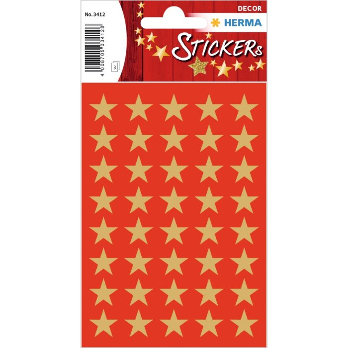 ESTRELLAS DE DECORACIÓN DE 5 ALFILES, ORO Ø 13 mm