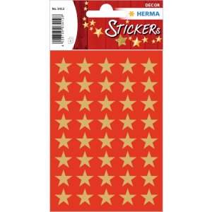 ESTRELLAS DE DECORACIÓN DE 5 ALFILES, ORO Ø 13 mm