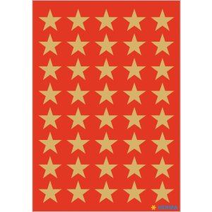 ESTRELLAS DE DECORACIÓN DE 5 ALFILES, ORO Ø 13 mm